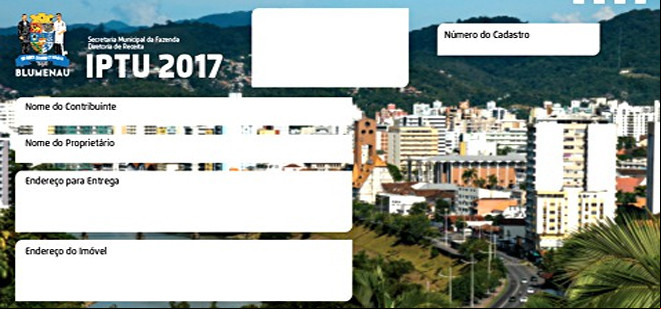 Contribuintes de Blumenau podem baixar carnê do IPTU via internet